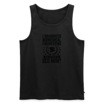 J’ai terminé le génie biomédical - Débardeur bio Premium Homme - noir - Devant - AI Model Male 178 light (178cm)