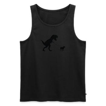 Vintage T-Rex - Men's Premium Organic Tank Top - black - Front - Michal (187cm)