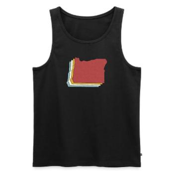 USA State - Vintage Map Oregon - Men's Premium Organic Tank Top - black - Front - AI Model Male 178 light (178cm)