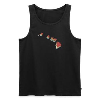 USA State - Vintage Map Hawaii - Men's Premium Organic Tank Top - black - Front - AI Model Male 178 light (178cm)