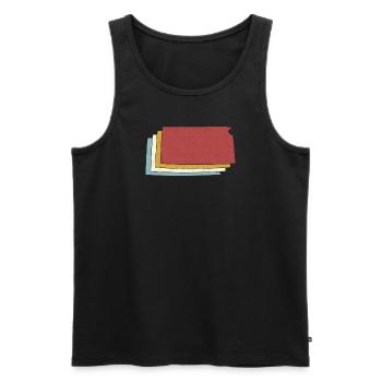 USA State - Vintage Map Kansas - Männer Premium Bio Tank Top - Schwarz - Vorne - Michal (187cm)