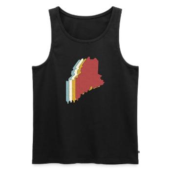 USA State - Vintage Map Maine - Männer Premium Bio Tank Top - Schwarz - Vorne - Michal (187cm)