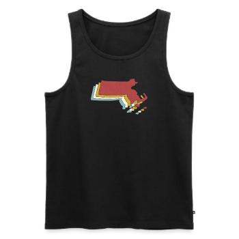 USA State - Vintage Map Massachusetts - Männer Premium Bio Tank Top - Schwarz - Vorne - Michal (187cm)