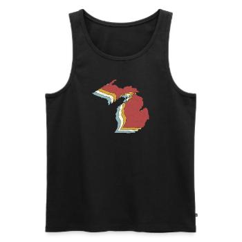 USA State - Vintage Map Michigan - Men's Premium Organic Tank Top - black - Front - AI Model Male 178 light (178cm)