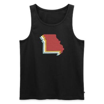 USA State - Vintage Map Missouri - Men's Premium Organic Tank Top - black - Front - AI Model Male 178 light (178cm)