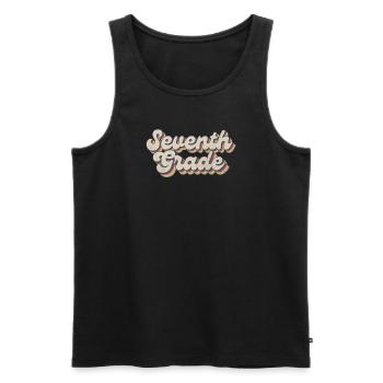 Boho Rainbow - Teacher of the Seventh Grade - Men's Premium Organic Tank Top - black - Front - AI Model Male 178 light (178cm)