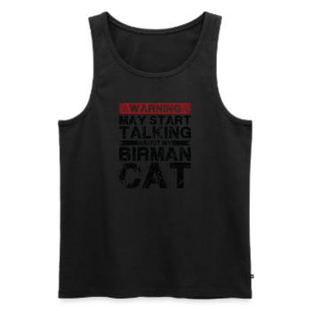 En parlant de chat birman - Débardeur bio Premium Homme - noir - Devant - Michal (187cm)