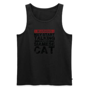 Apropos Siamkatze - Männer Premium Bio Tank Top - Schwarz - Vorne - AI Model Male 178 light (178cm)