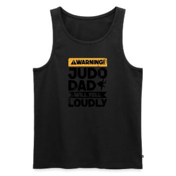 Warnschrei - Judo Papa - Männer Premium Bio Tank Top - Schwarz - Vorne - AI Model Male 178 light (178cm)