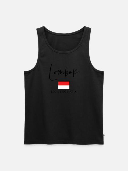 Urlaub Mit Griechenland-Flagge - Insel Lombok - Männer Premium Bio Tank Top - Schwarz