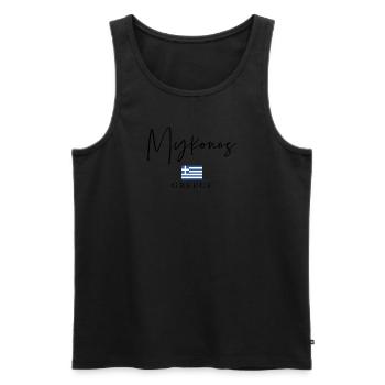 Vacances du drapeau de la Grèce - Île de Mykonos - Débardeur bio Premium Homme - noir - Devant - Michal (187cm)