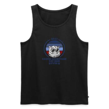 Cat Dad - Chat exotique à poil court - Débardeur bio Premium Homme - noir - Devant - Michal (187cm)