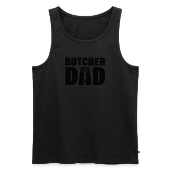 Job - Metzger-Vater - Männer Premium Bio Tank Top - Schwarz - Vorne - Michal (187cm)