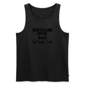 Pferdes Vater - Shetlandpony - Männer Premium Bio Tank Top - Schwarz - Vorne - Michal (187cm)