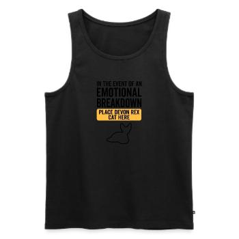 Emotional - Devon Rex Cat - Men's Premium Organic Tank Top - black - Front - Michal (187cm)