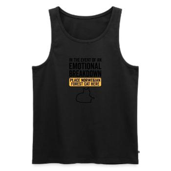 Emotional - Norwegische Waldkatze - Männer Premium Bio Tank Top - Schwarz - Vorne - AI Model Male 178 light (178cm)