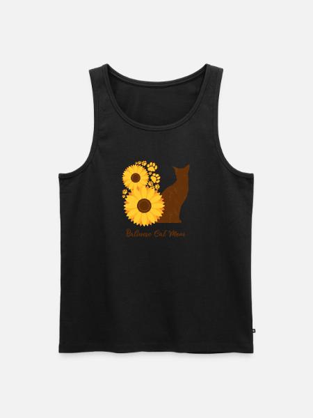 Sonnenblumenmutter - Balinesische Katze - Männer Premium Bio Tank Top -