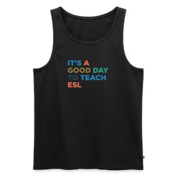 Teaching ESL teachers - Men's Premium Organic Tank Top - black - Front - Michal (187cm)