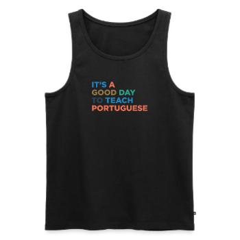 Unterrichten Sie Den Portugiesischen Lehrer - Männer Premium Bio Tank Top - Schwarz - Vorne - Michal (187cm)