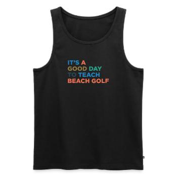 Teach Beach Golf Coach - Men's Premium Organic Tank Top - black - Front - Michal (187cm)