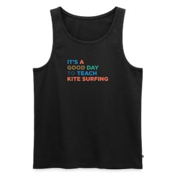 Teach Kite Surfing Coach - Men's Premium Organic Tank Top - black - Front - Michal (187cm)
