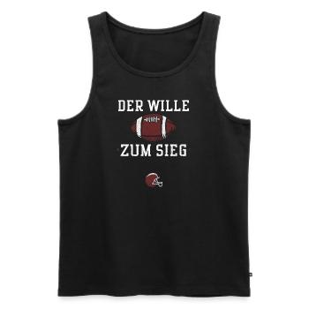 Der Wille zum Sieg - Football - Männer Premium Bio Tank Top - Schwarz - Vorne - Michal (187cm)
