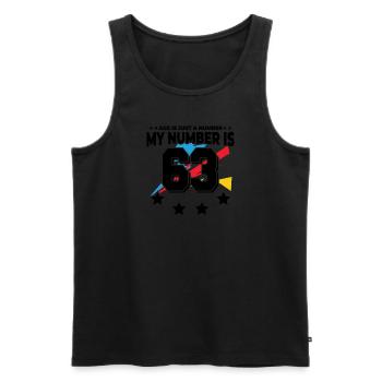 Alter Ist Nur Zahl - 63. Geburtstag - Männer Premium Bio Tank Top - Schwarz - Vorne - AI Model Male 178 light (178cm)