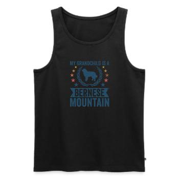 Mon petit-fils est une montagne bernoise - Débardeur bio Premium Homme - noir - Devant - Michal (187cm)