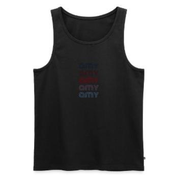 70s Retro Name Vintage Personalized Amy - Men's Premium Organic Tank Top - black - Front - AI Model Male 178 light (178cm)
