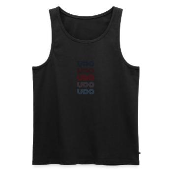 70s Retro Nom Vintage Personalisieres Udo - Débardeur bio Premium Homme - noir - Devant - Michal (187cm)