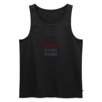 70s Retro Nom Vintage Personalisieres Sven - Débardeur bio Premium Homme - noir - Devant - Michal (187cm)