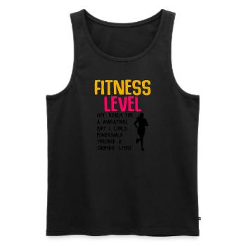 Einkaufsgeschäft Marathon - Frauen Fitnessstudio - Männer Premium Bio Tank Top - Schwarz - Vorne - Michal (187cm)