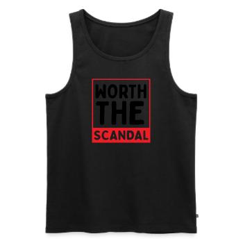 Worth the scandal, too hot to handle - Men's Premium Organic Tank Top - black - Front - AI Model Male 178 light (178cm)