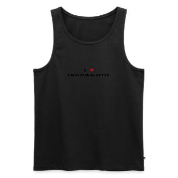 Cœur de la ville de Luxembourg - J’aime Esch-sur-Alzette - Débardeur bio Premium Homme - noir - Devant - AI Model Male 178 light (178cm)