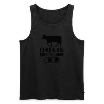 Cow breeding mode on - Charolais - Men's Premium Organic Tank Top - black - Front - AI Model Male 178 light (178cm)