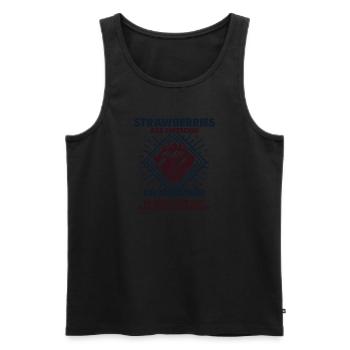 Strawberries Are Great - Mama Dad - Men's Premium Organic Tank Top - black - Front - Michal (187cm)