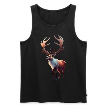 Santa Claus Reindeer - Men's Premium Organic Tank Top - black - Front - Michal (187cm)