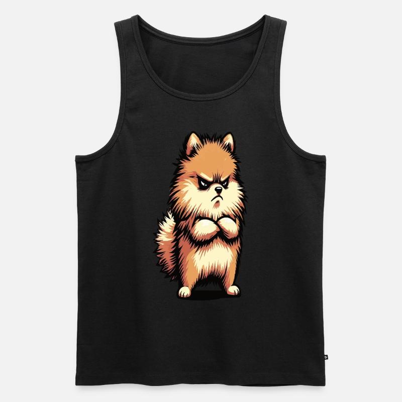 Zwergspitz Zwergspitze Zwerspitzhalter Spitz - Männer Premium Bio Tank Top - Schwarz