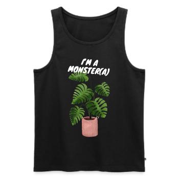 MONSTERA MONSTER PLANT - Débardeur bio Premium Homme - noir - Devant - Michal (187cm)