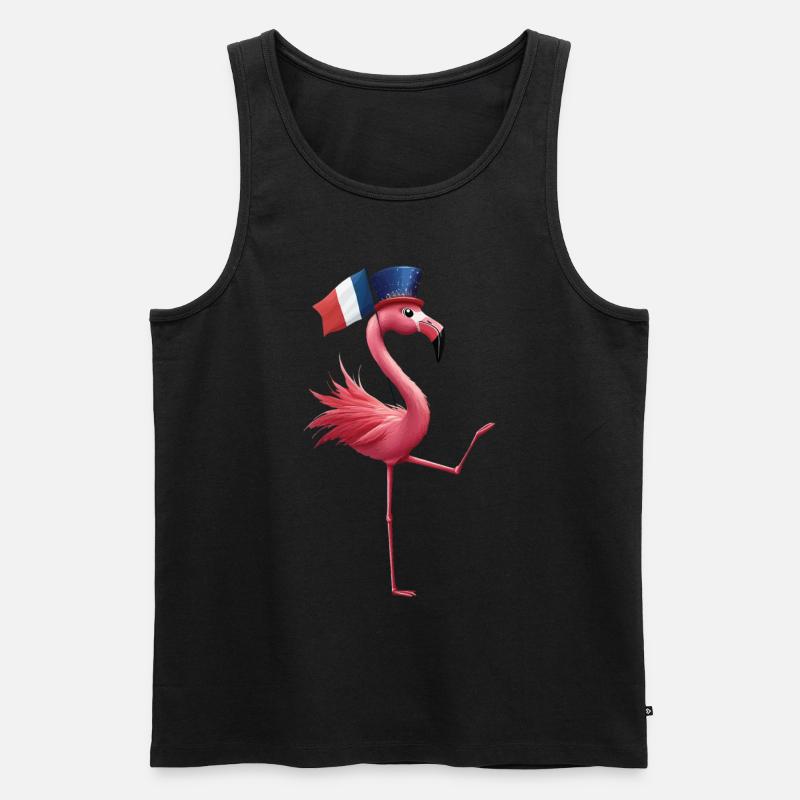 Flamingo - Männer Premium Bio Tank Top - Schwarz