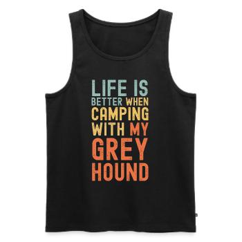 Greyhound Camping retro vintage - Männer Premium Bio Tank Top - Schwarz - Vorne - AI Model Male 178 light (178cm)