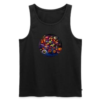 Vegetarier brauchen ausgewogene Ernährung - Männer Premium Bio Tank Top - Schwarz - Vorne - Michal (187cm)