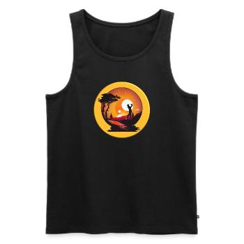 Golf ball, with as few shots as possible into the hole - Men's Premium Organic Tank Top - black - Front - AI Model Male 178 light (178cm)