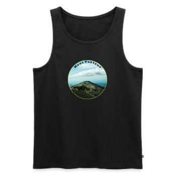 Der Mont Ventoux, langer Anstieg und lange Abfahrt - Männer Premium Bio Tank Top - Schwarz - Vorne - AI Model Male 178 light (178cm)