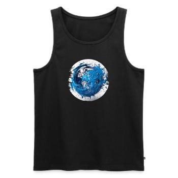 Sauvez la planète bleue avant qu’il ne soit trop tard - Débardeur bio Premium Homme - noir - Devant - AI Model Male 178 light (178cm)