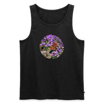 Pfauenaugen sind die bekanntesten Schmetterlingen - Männer Premium Bio Tank Top - Schwarz - Vorne - AI Model Male 178 light (178cm)
