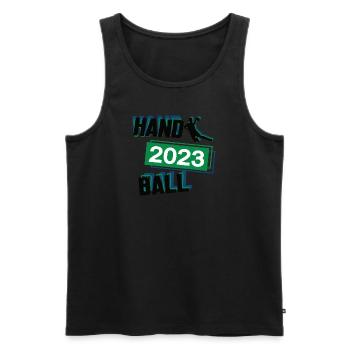 Handball 2023 Handballer Handballspiel Ballsport - Männer Premium Bio Tank Top - Schwarz - Vorne - Michal (187cm)