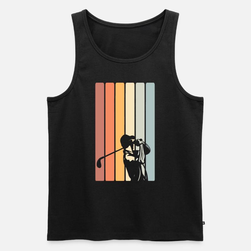 Golf Golfer - Männer Premium Bio Tank Top - Schwarz