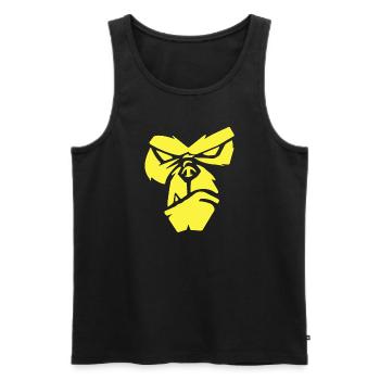 Poker Face | Gorille, Singe, Animaux, Bien-être animal - Débardeur bio Premium Homme - noir - Devant - Michal (187cm)