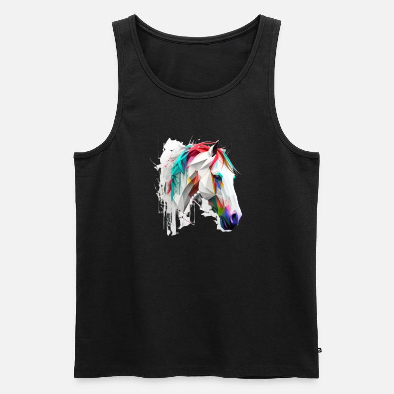 Pferdekopf-Kunst - Männer Premium Bio Tank Top - Schwarz